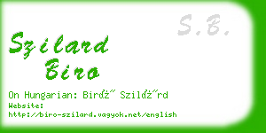 szilard biro business card